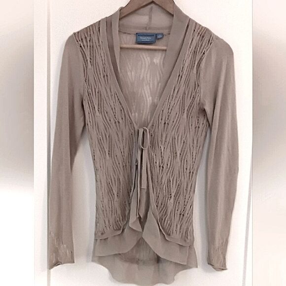 Simply Vera Vera Wang Tan Cardigan - Picture 1 of 14
